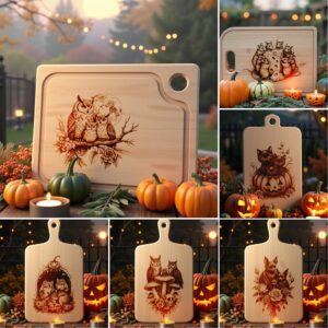 Halloween Charcuterie Board Engraving Files, Animal Family Designs