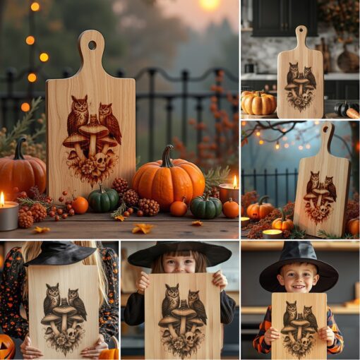 Halloween Charcuterie Board Engraving Files, Animal Family Designs