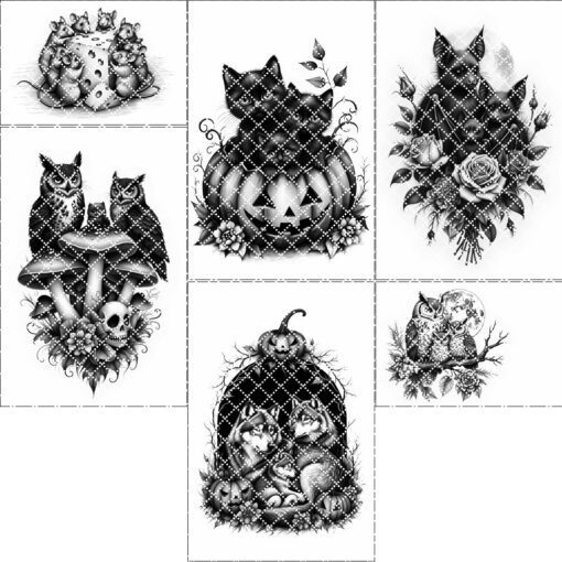 Halloween Charcuterie Board Engraving Files, Animal Family Designs