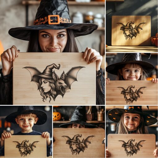 Halloween Charcuterie Board Engraving Files Bundle, Spooky Laser