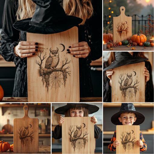Halloween Charcuterie Board Engraving Files Bundle, Spooky Laser