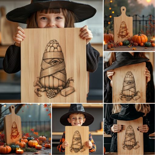 Halloween Charcuterie Board Engraving Files Bundle, Spooky Laser
