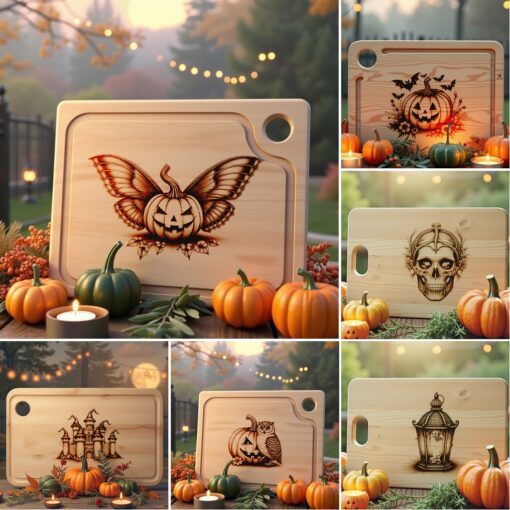 Halloween Charcuterie Board Engraving Files, Spooky Witchy Serving