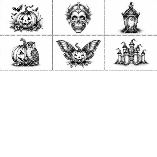 File di incisione per taglieri di salumi di Halloween, design spettrali e stregoneschi per decorare il servizio - immagine 7