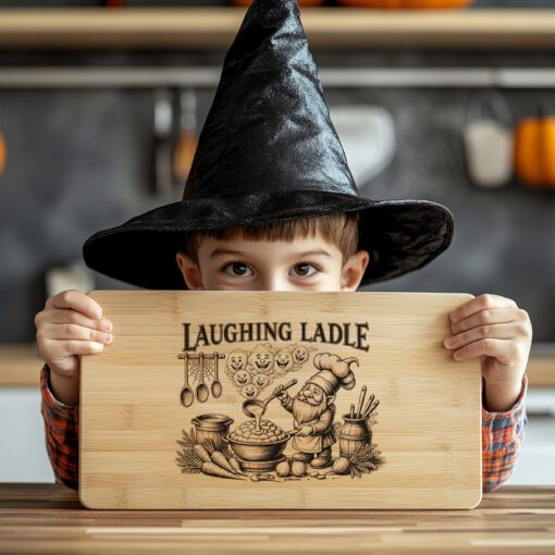 Halloween Charcuterie Board Engraving, Spooky Gnome Chef, Fall