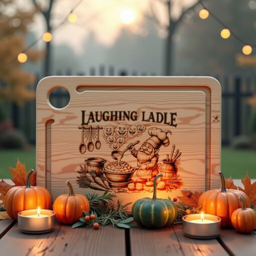 Halloween Charcuterie Board Engraving, Spooky Gnome Chef, Fall