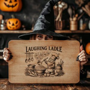 Halloween Charcuterie Board Engraving, Spooky Gnome Chef, Fall