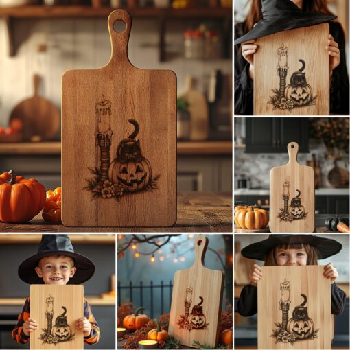 Halloween Charcuterie Board Laser Engraving Designs, Spooky Bundle,