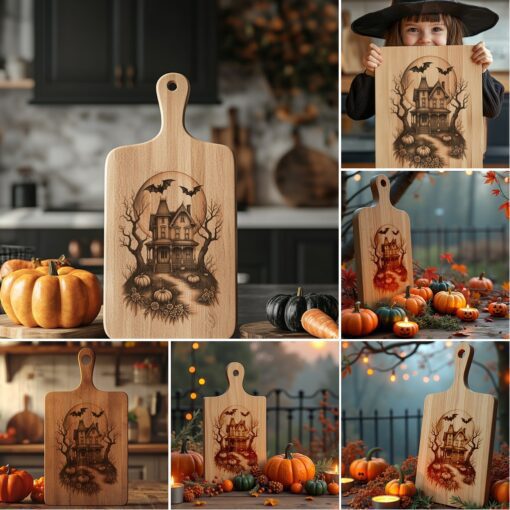 Halloween Charcuterie Board Laser Engraving Designs, Spooky Bundle,
