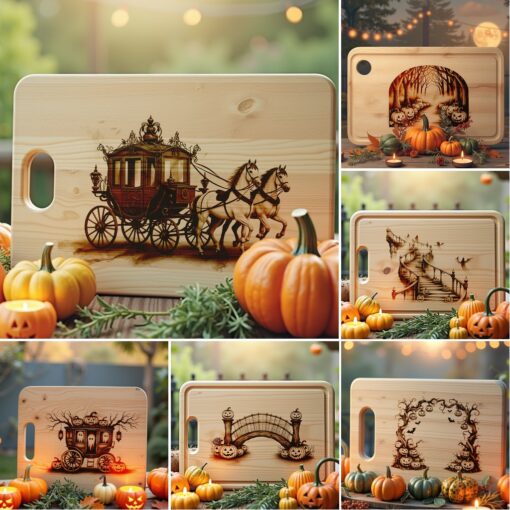 Halloween Charcuterie Board Laser Engraving Designs, Spooky Files