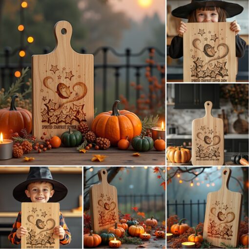 Halloween Charcuterie Board Laser Engraving File Bundle, Funny