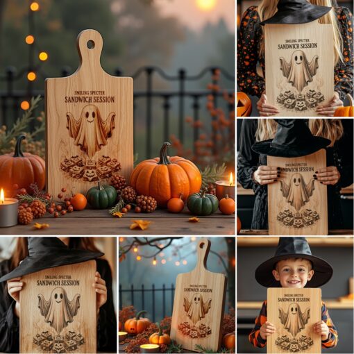 Halloween Charcuterie Board Laser Engraving File Bundle, Funny