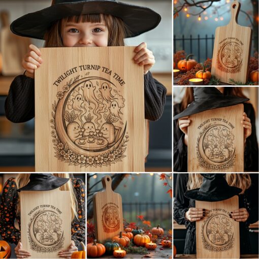 Halloween Charcuterie Board Laser Engraving File Bundle, Funny