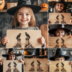 Halloween Charcuterie Board Laser Engraving File Bundle, Spooky