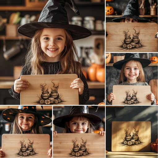 Bundle di file per incisione laser per tagliere charcuterie a tema Halloween, Design spaventosi per taglieri di formaggio - immagine 5