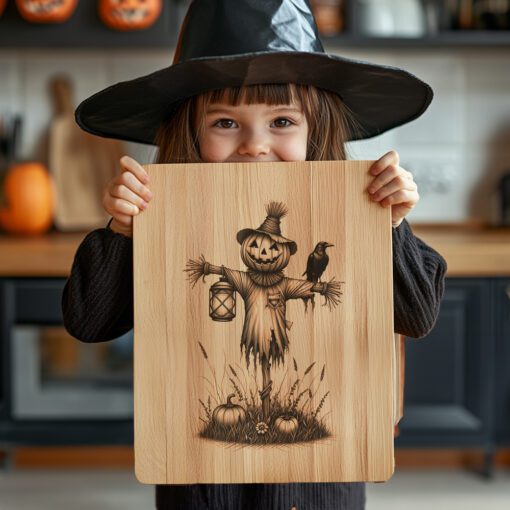 Halloween Charcuterie Board Laser File, Lantern Scarecrow Platter