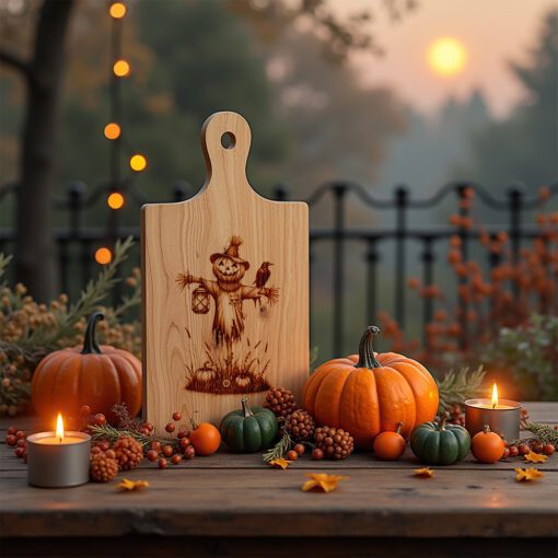 Halloween Charcuterie Board Laser File, Lantern Scarecrow Platter