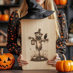 Halloween Charcuterie Board Laser File, Lantern Scarecrow Platter