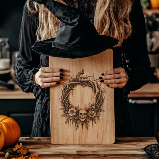 Halloween Charcuterie Board Laser File, Spooky Skeleton Vine