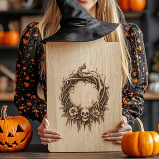 Halloween Charcuterie Board Laser File, Spooky Skeleton Vine