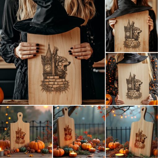 Set per salumi di Halloween, Incisioni laser spettrali, Decorazioni festive - immagine 2