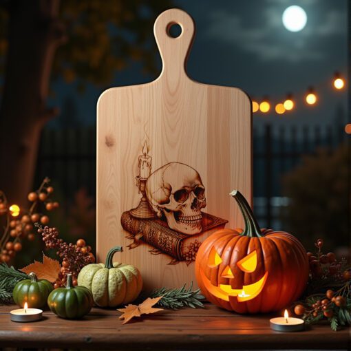 Halloween Charcuterie Board, Skull Book Design, Gothic Spooky