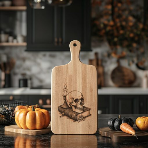 Halloween Charcuterie Board, Skull Book Design, Gothic Spooky