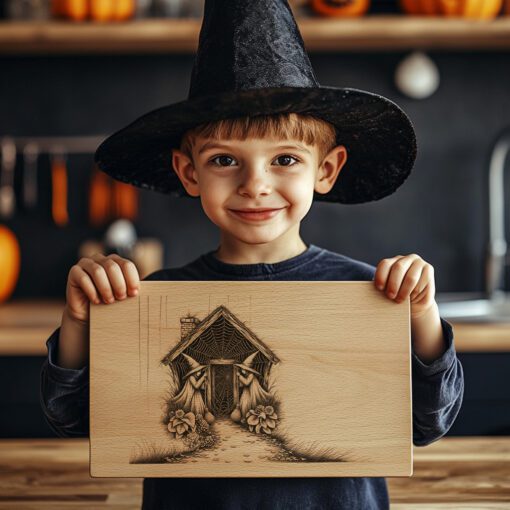 Tagliere di salumi di Halloween, design Doppie Streghe, vassoio di formaggi spettrale per intrattenere - immagine 3