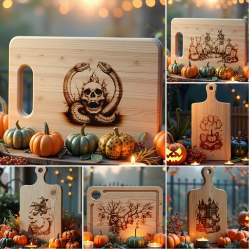 Halloween Charcuterie Engraving Designs, Laser Files for Glowforge,