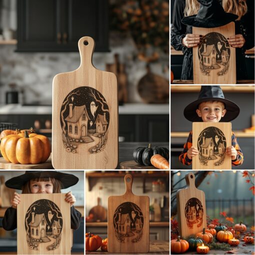 Halloween Engraving Bundle, Spooky Charcuterie Board Laser Designs,