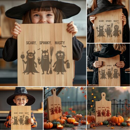Halloween Engraving Files, Funny Charcuterie Board Designs, Spooky