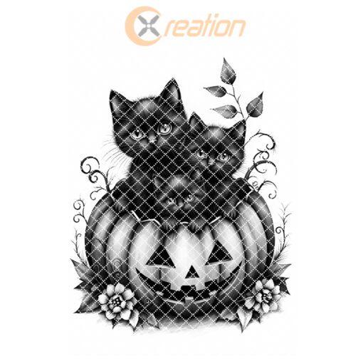 Halloween Ghost Cats Laser Engraving Design, Pumpkin Charcuterie