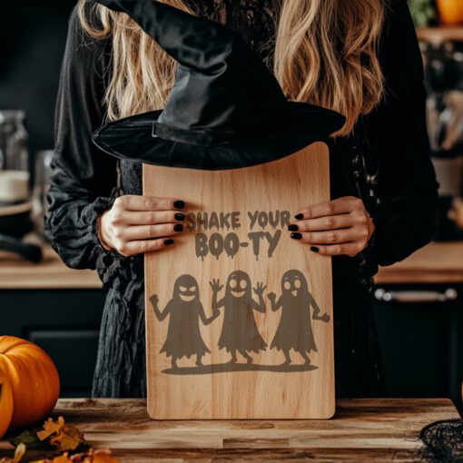 Halloween Ghost Engraving File, Dancing Ghosts Design for