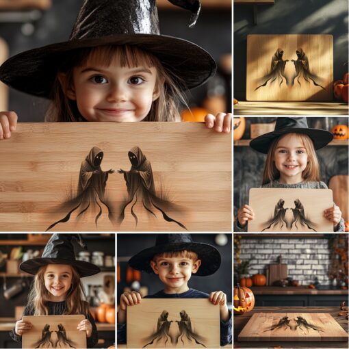 Halloween Laser Engraving Bundle, 6 Spooky Charcuterie Board