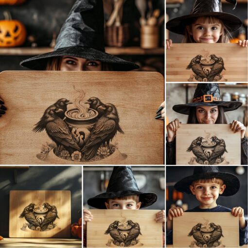Halloween Laser Engraving Bundle, 6 Spooky Charcuterie Board