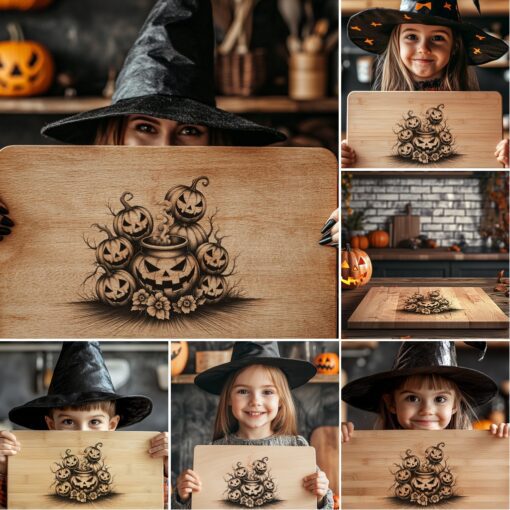 Halloween Laser Engraving Bundle, 6 Spooky Charcuterie Board