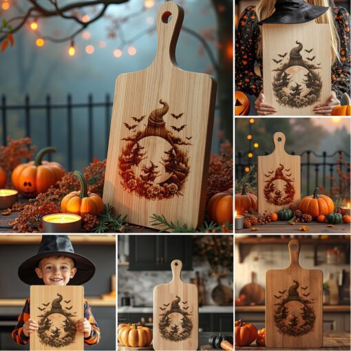 Halloween Laser Engraving Bundle, Spooky Charcuterie Board Designs,