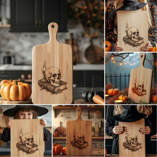 Halloween Laser Engraving Bundle, Spooky Charcuterie Board Designs,