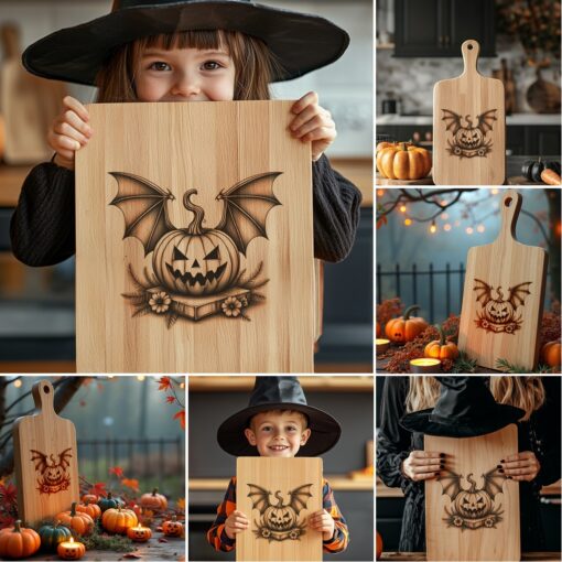 Halloween Laser Engraving Bundle, Spooky Charcuterie Board Designs,