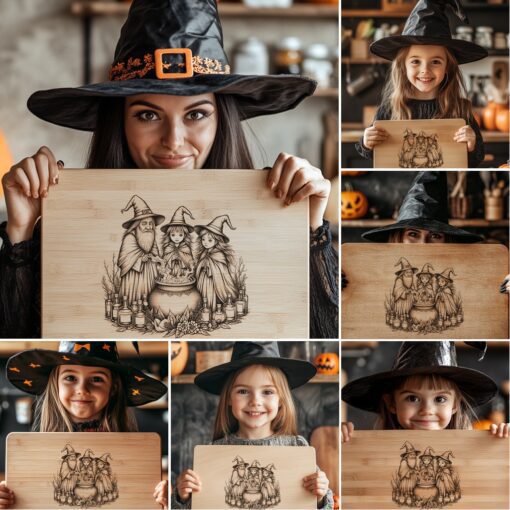 Halloween Laser Engraving Bundle, Spooky Charcuterie Board Designs,