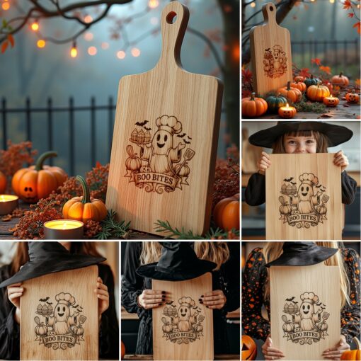Halloween Laser Engraving File Bundle, Cute Charcuterie Board,