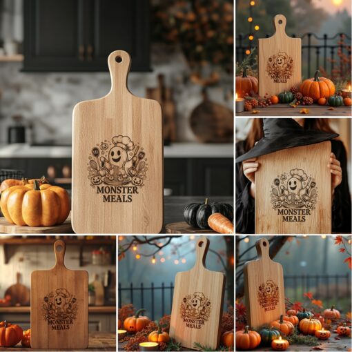 Halloween Laser Engraving File Bundle, Cute Charcuterie Board,