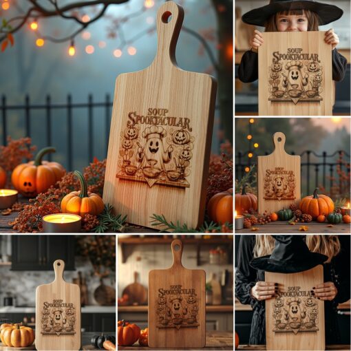 Halloween Laser Engraving File Bundle, Cute Charcuterie Board,