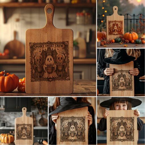 Halloween Laser Engraving File Bundle, Funny Spooky Charcuterie