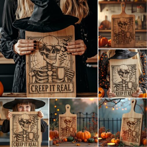Halloween Laser Engraving File Bundle, Funny Spooky Charcuterie