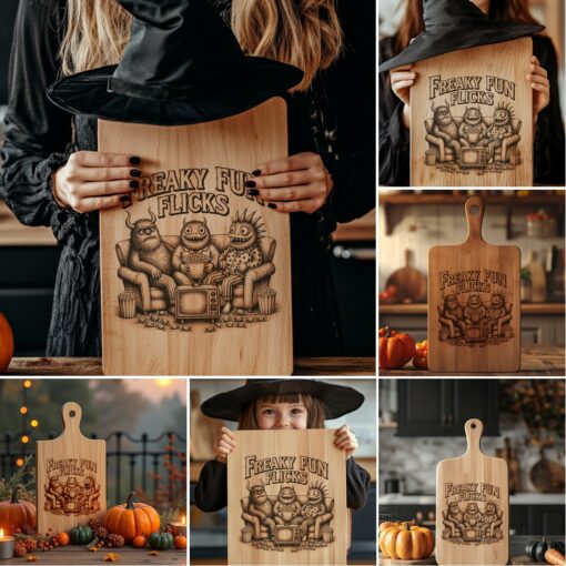 Halloween Laser Engraving File Bundle, Funny Spooky Charcuterie