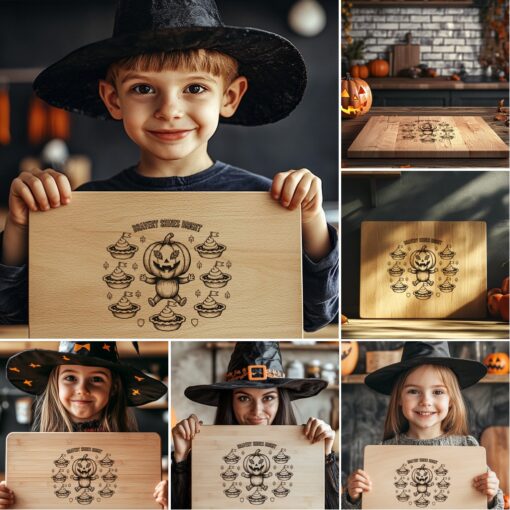 Halloween Laser Engraving File Bundle, Spooky Charcuterie Board