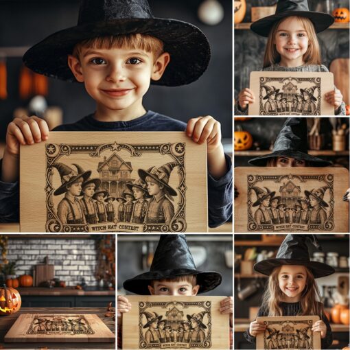Halloween Laser Engraving File Bundle, Spooky Charcuterie Board