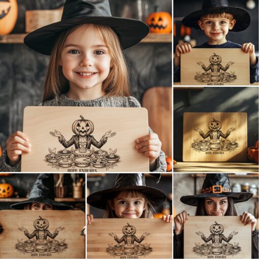 Halloween Laser Engraving File Bundle, Spooky Charcuterie Board