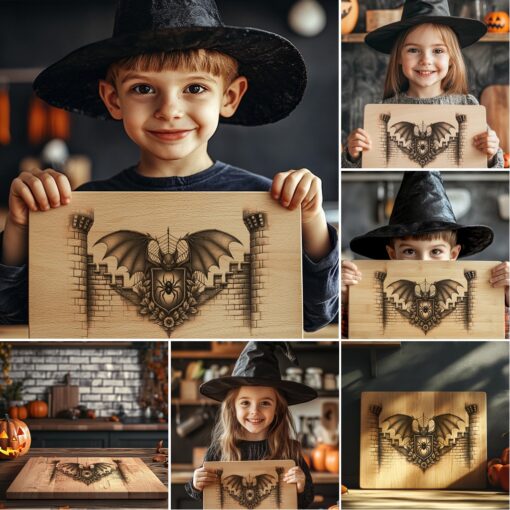 Halloween Laser Engraving File Bundle, Spooky Charcuterie Board